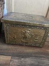 Brass Coal Box Fireplace Stove 