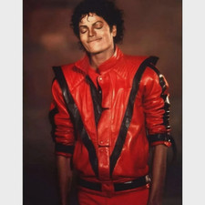 Michael Jackson Thriller Red Fuax Leather Jacket Halloween Costume Cosplay