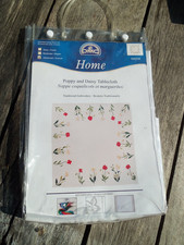 DMC Tablecloth Cross-Stitch Kit - "Poppy and Daisy" - Complete - New (old stock)