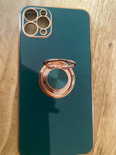 Bottle green and rose gold iphone 11 protector with ring