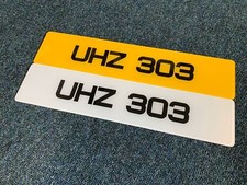 PRINTED 50MM METRO FONT NUMBER PLATES SHOW USE ONLY WONT PASS MOT SET PRESTIGE