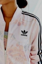 Adidas Originals Pastel Rose Floral Track Jacket - Size 12