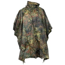 MFH Waterproof Poncho Flecktarn Camo Festival Camping Hiking