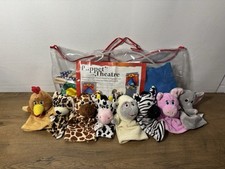 Fiesta Crafts Puppet Theatre & 8 Animal Hand Puppets