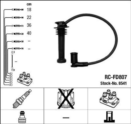 Fits ngk 8541 - ngk, cable