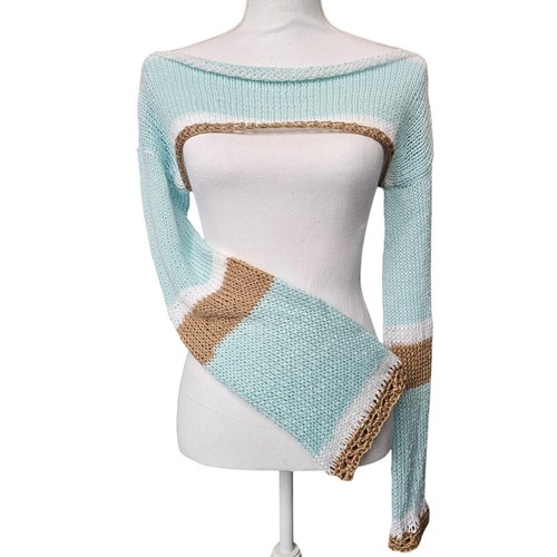 Handmade knit shrug blue - handmade,