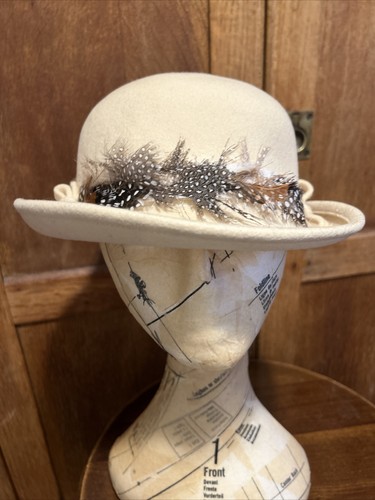 Vintage bhs hat - vintage, cream