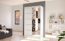 ELUKS - Delin Modern Bedroom Sliding Door Wardrobe with Mirror