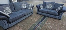 Black & Grey 3+2 Seater Sofas