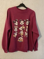 Womens Vintage 90s Hanes Her Way mickey minnie mouse disney jumper xl uk L