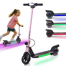 Pink Kids Electric Scooter 150W Foldable LED Lights Ages 6–12 UK