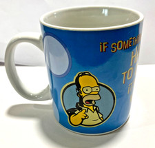 The Simpsons Homer Mug "If Somethings Hard To Do , Its Not Worth Doing" 2007 Fox