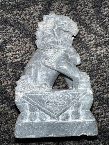 Vintage carved gray stone foo - vintage,