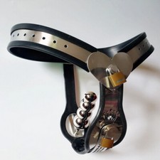 Male chastity belt - with, plug