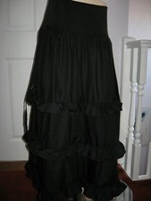 Black  Hitch up Skirt Long