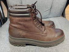 M&S dark brown leather ankle boots size 10/44