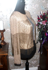 BNWT BIBA GOLD FRINGED BEADED