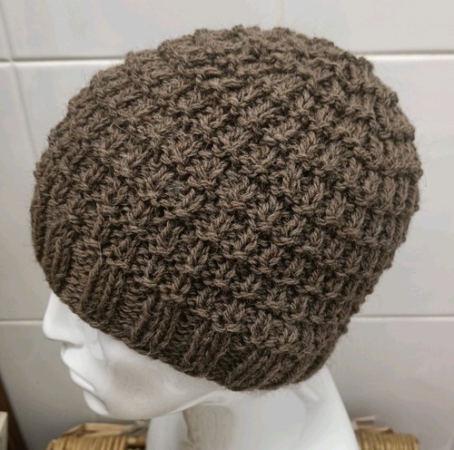 Hand knitted mens beanie - hand,