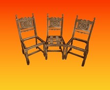 Victorian solid oak chairs