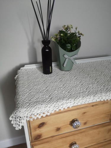 Vtg natural crochet floral - ,