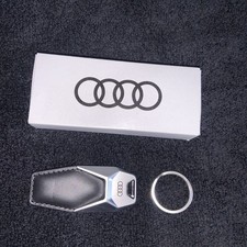 Audi Black Leather Keyring Key