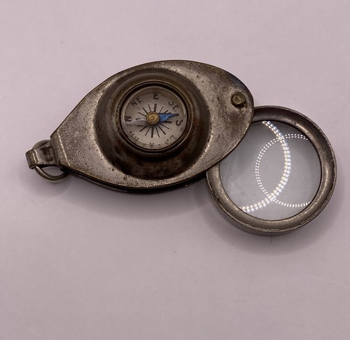Vintage compass magnifier fob - magnifier,