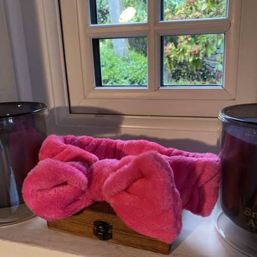 Hot pink fluffy headband - pink,