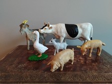 Bundle Job Lot Farmyard Animal Figures Farm Toy Figure Cow Pig Goose Goat Deer