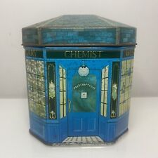 The London Collection Tea Tin Chemist/Pharmacy Building Tin By Ian Logan Empty
