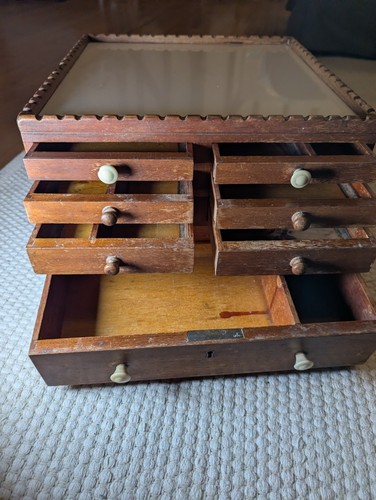 Antique vintage wooden dentist - vintage,