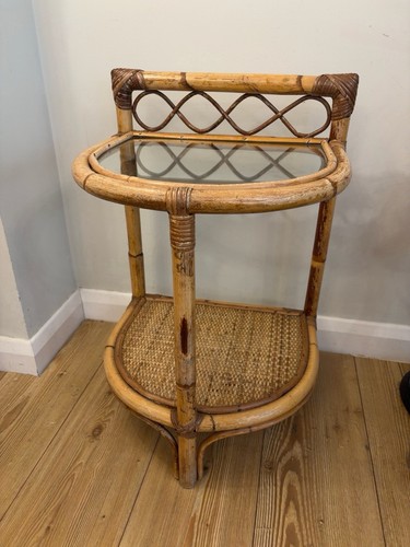 Vintage bamboo rattan glass - vintage,