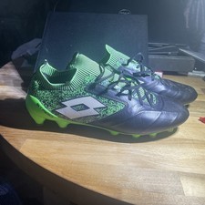 mens lotto stadio firm ground football boots green & black worn once size 9.5