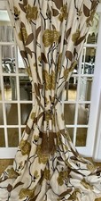FABULOUS HUGE DESIGNER ROMO ‘RUBANI’ BESPOKE LINEN CURTAINS
