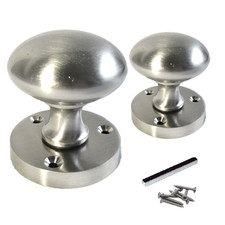 Satin Door Knob Modern Round Rose Door Knob Silver Door Handles