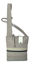 Radley Cross Body Messenger Bag Medium POCKETS CRAFT STRIPE Dove Grey Beige