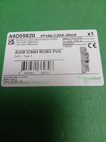 Schneider acti9 a9d05820 ic60h - schneider,