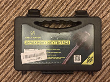 Green Haven 20x Heavy Duty Tent Pegs, With Carry Case. Some unused