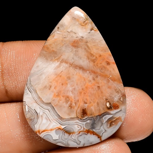 Natural crazy lace agate pear - crazy,