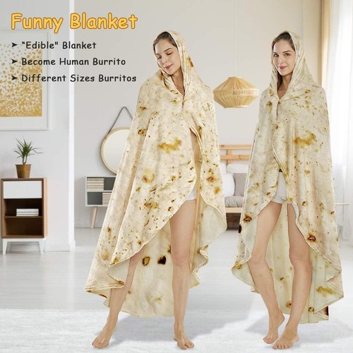 Burrito tortilla throw blanket - burrito,