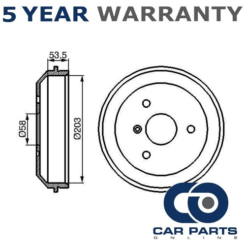 Brake drum rear cpo fits - brake, smart