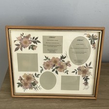 Vintage St Michael Multi Photo Frame Floral Wood Frame 13" x 10" Country Cottage