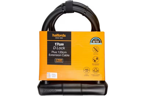 Halfords 17cm lock plus - halfords, d-lock