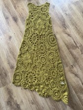 Zara crochet mustard dress