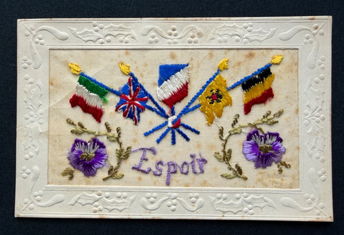 Ww1 patriotic silk embroidered - ww1,