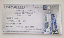 Hibs v Aberdeen 22/4/17  SC Semi-Final Ticket
