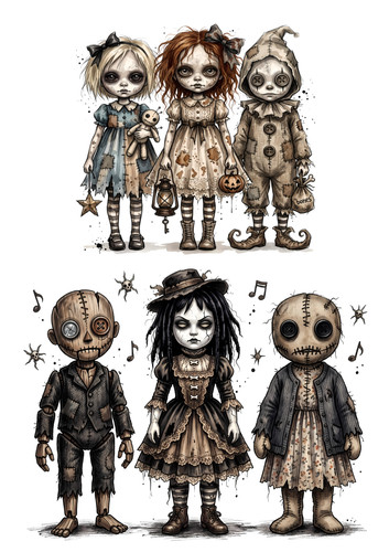 Creepy dolls halloween - dolls,,
