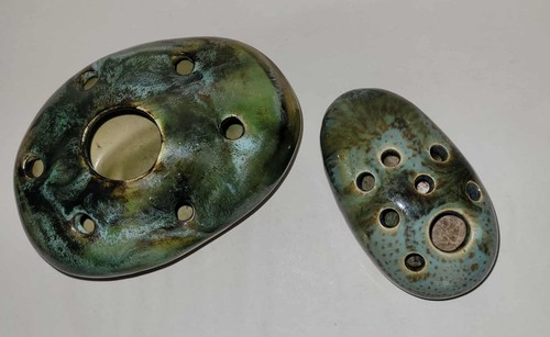 Pair vintage cobb pottery - of,