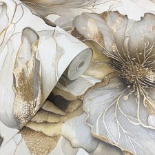 Cream/Gold Wallpaper Roll