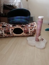 Cat Bed, Scratch Post & Play Tunnel