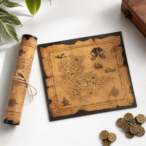 Pirate treasure map kids party - treasure,